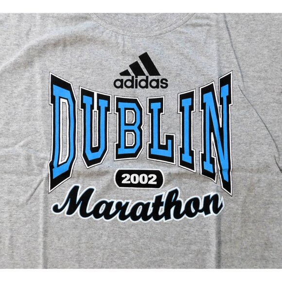 Adidas Dublin Marathon 2002 T-Shirt XL Gray Blue Graphics - Picture 3 of 7